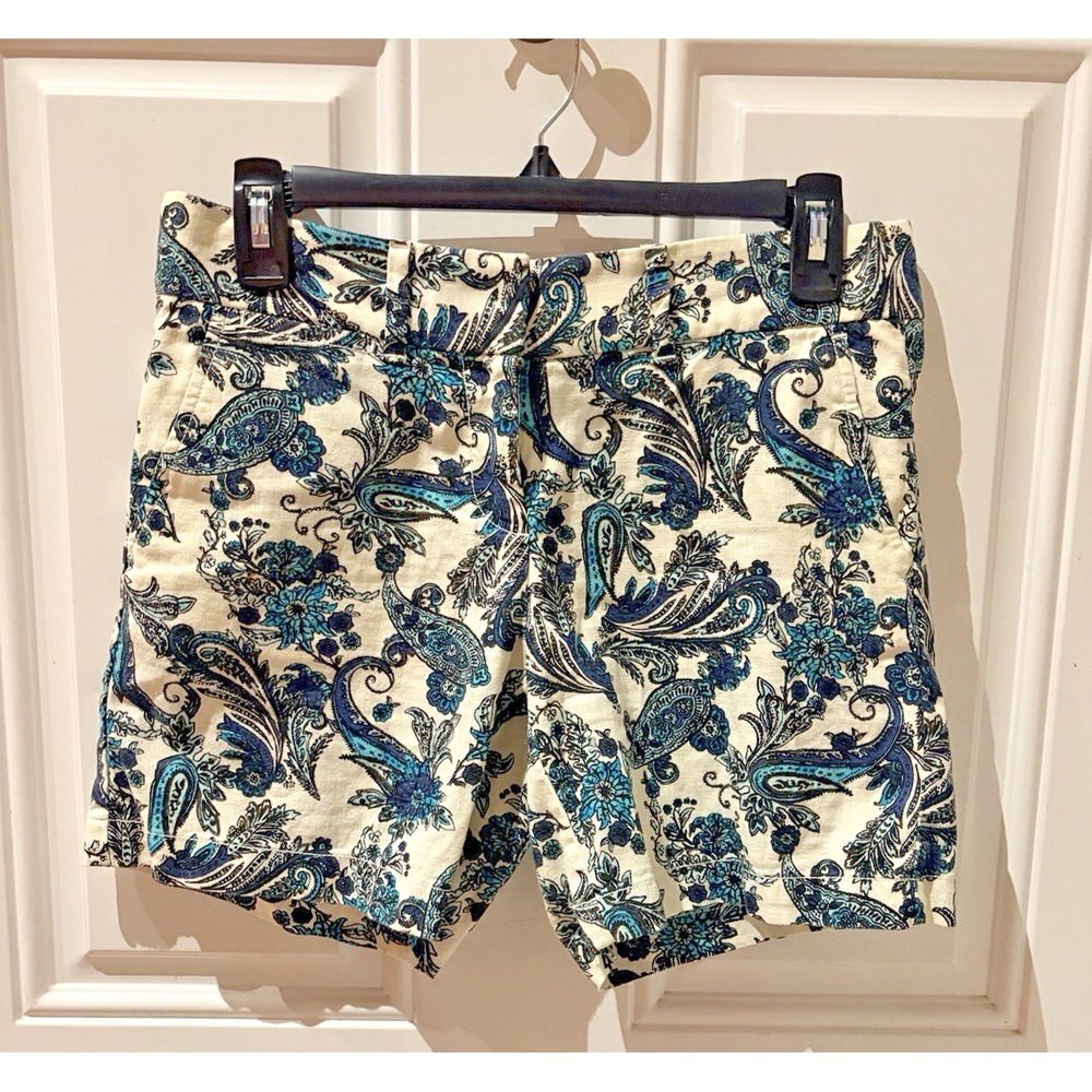 Ann Taylor Loft Linen Cotton Paisley Shorts - Size 00 - Previously Loved